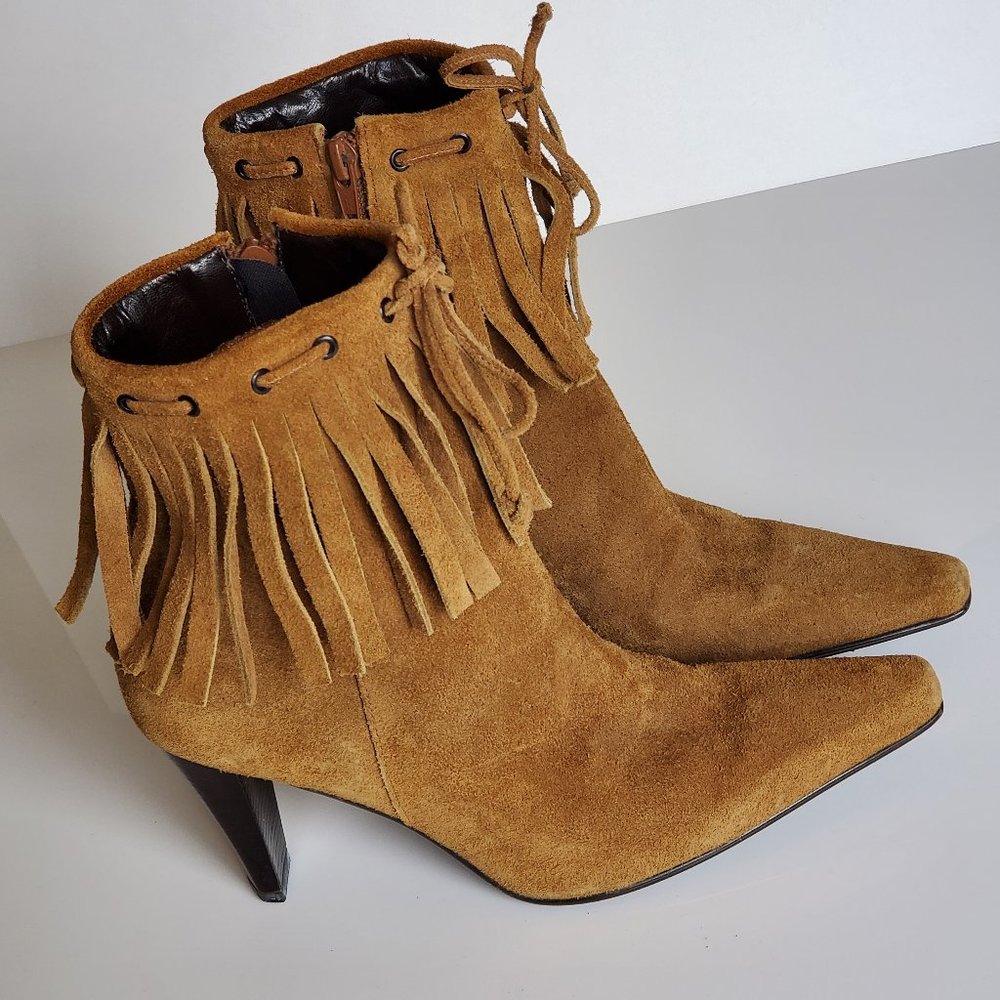 Nine West Fringed Suede Ankle Booties
